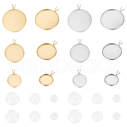 Unicraftale DIY Flat Round Pendant Making Kit DIY-UN0004-84-1