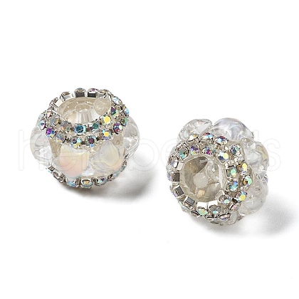 Resin Rhinestone Rondelle Beads OACR-S048-02J-1
