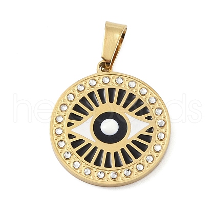 Ion Plating(IP) 304 Stainless Steel Enamel Rhinestone Pendants STAS-Q325-03A-G-1
