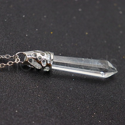 Synthetic Gemstone Faceted Bullet Point Pendant Necklaces FS-WG32EE9-12-1
