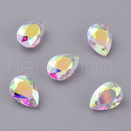 Glass Rhinestone Pendants RGLA-A024-H02-001AB-1