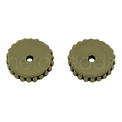 Tibetan Style Alloy Flat Round Spacer Beads TIBEB-5243-AB-FF-1