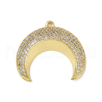Brass Micro Pave Cubic Zirconia Pendants KK-M322-43G-1