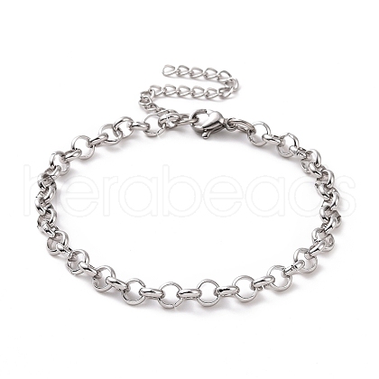 Non-Tarnish 304 Stainless Steel Rolo Chain Bracelet for Men Women BJEW-E031-06P-04-1