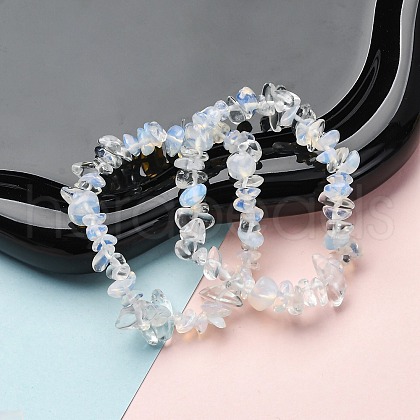 Unisex Chip Opalite Beaded Stretch Bracelets BJEW-S143-10-1