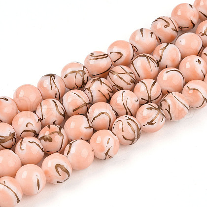 Baking Painted Glass Beads Strands DGLA-N010-10mm-02-1