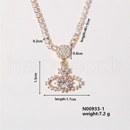 Demon Eye Necklace Hip-hop Rock Full Diamond Colorful Necklace PB4892-1-1