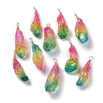 Natural Raw Quartz Crystal Pendants G-C023-10-1