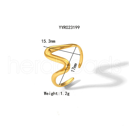 Irregular Hammered Stainless Steel Open Cuff Rings JY9046-6-1
