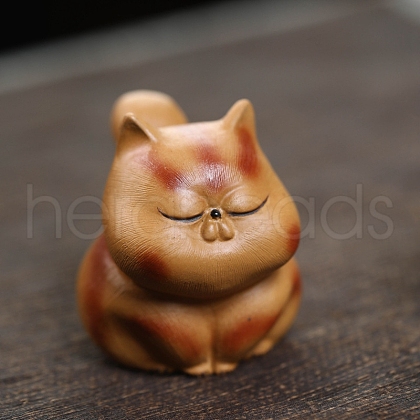 Ceramics Tea Pet Cat Display Decorations PW-WGFE2CB-02-1