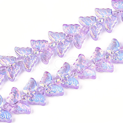 Transparency Electroplate Glass Beads Strands GLAA-T023-39A-05-1