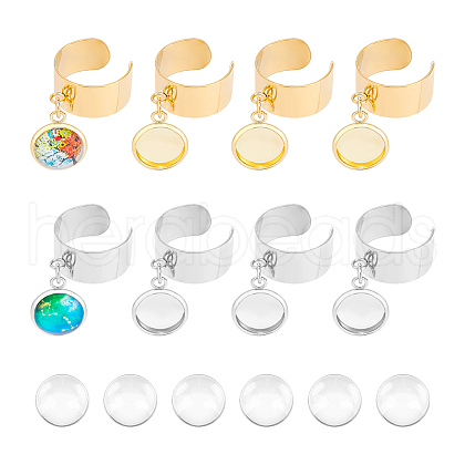 DIY Blank Dome Charm Cuff Ring Making Kit RJEW-AB00005-1