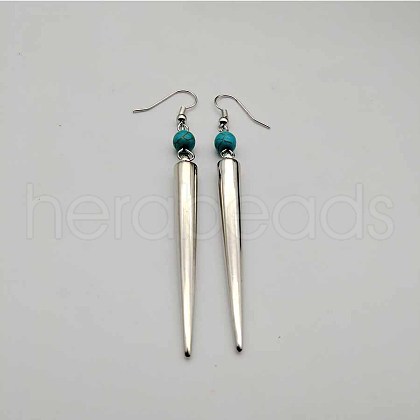 Bohemian Tassel Synthetic Turquoise & Alloy Dangle Earrings for Women RC4749-16-1