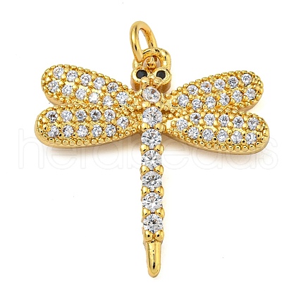 Rack Plating Brass Micro Pave Cubic Zirconia Pendants KK-Z063-38G-1