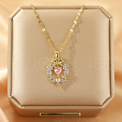 Alloy Crystal Rhinestone Pendant Necklaces for Women WGDF473-07-1