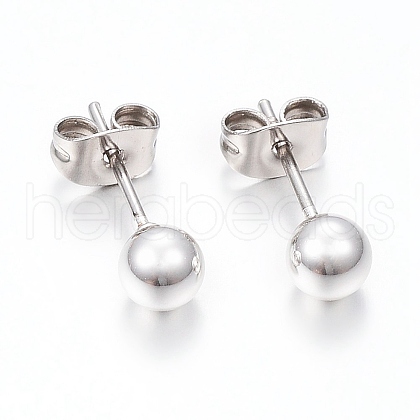 304 Stainless Steel Stud Earrings EJEW-F155-01S-B-1