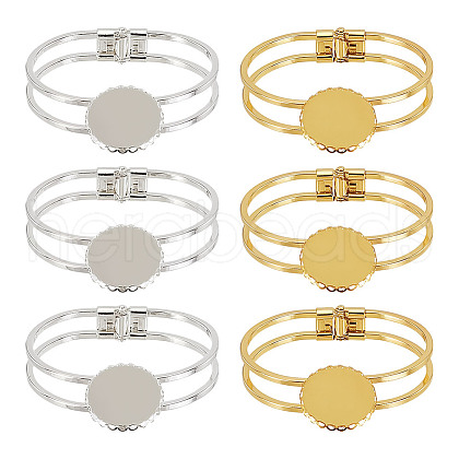 GOMAKERER 6Pcs 2 Colors Brass Bangle Makings FIND-GO0002-78-1