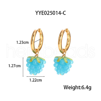 Stainless Steel Grape Hoop Earrings ZJ1069-3-1
