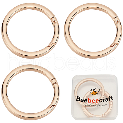 Beebeecraft 3Pcs Alloy Spring Gate Rings FIND-BBC0002-23KCG-03-1