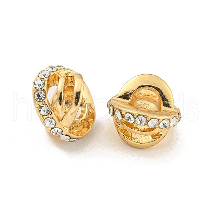 Rack Plating Alloy Rhinestone European Beads FIND-B034-33G-1