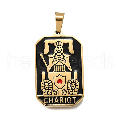 Tarot 304 Stainless Steel Enamel Pendants STAS-M119-09L-G-1