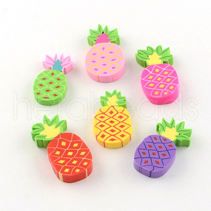 Handmade Pineapple Polymer Clay Cabochons X-CLAY-R060-72B-1