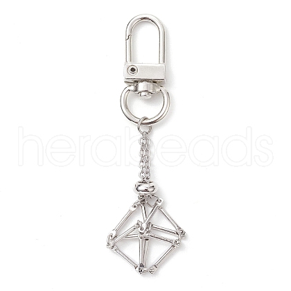 304 Stainless Steel Empty Stone Holder Chain Pouch Pendant Decorations HJEW-JM01887-02-1