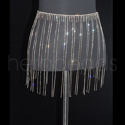 Full Crystal Rhinestone Tassel Skirt Body Chains WGA3B2D-14-1