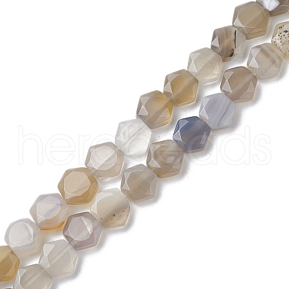 Natural Grey Agate Beads Strands G-K359-C11-01-1