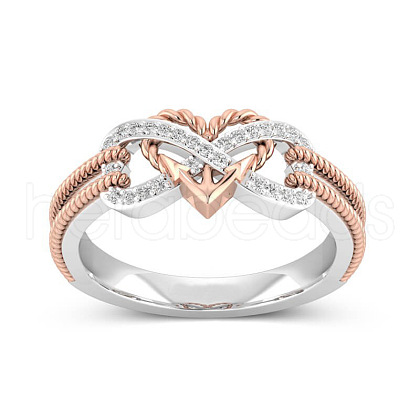 Heart & Infinity Alloy with Crystal Rhinestone Finger Rings for Women FS-WG07318-12-1