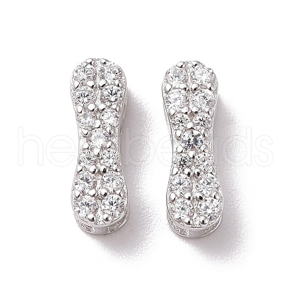 925 Sterling Silver Micro Pave Cubic Zirconia Beads STER-Z005-15P-I-1