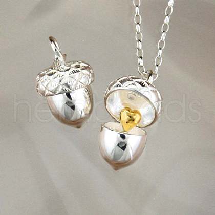 Alloy Openable Acorn Pendant Necklaces for Women FS-WG05859-01-1