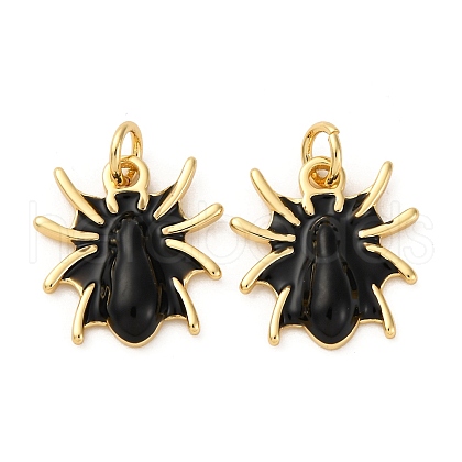 Brass Enamel Pendants KK-Q098-14G-1