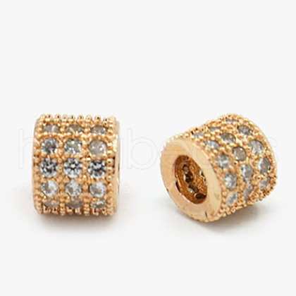 Brass Cubic Zirconia Beads ZIRC-F001-72RG-1