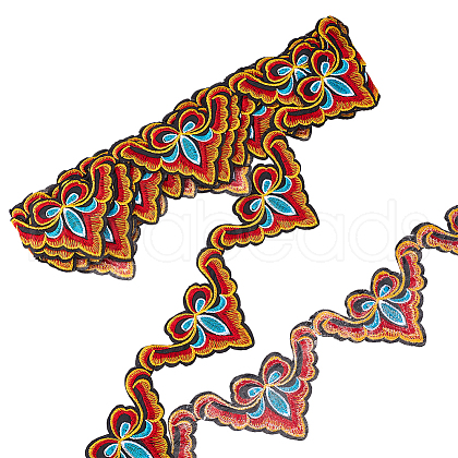 Ethnic Style Embroidery Polyester Ribbons OCOR-WH0060-48B-1