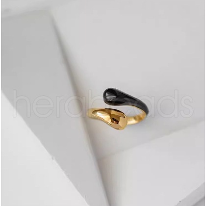 304 Stainless Steel Enamel Cuff Rings FS-WG75FD6-01-1