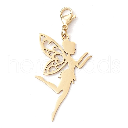 Fairy 201 Stainless Steel Pendant Decoration HJEW-JM02835-02-1