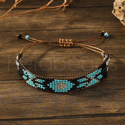 Bohemian Style Geometric Glass Seed Bead Handmade Bracelet for Women HL6362-4-1
