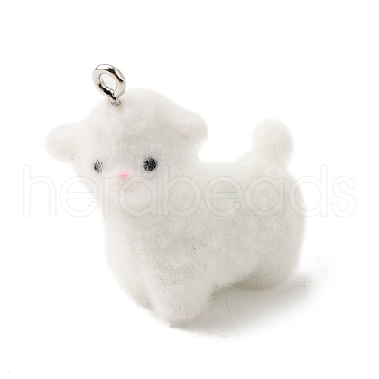 Flocky Opaque Resin Pendants FIND-U030-11P-1