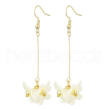 Brass with ABS Imitation Pearl Earrings for Women EJEW-JE05928-1