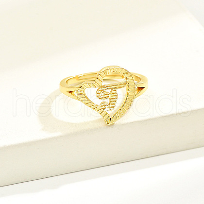 Brass Alphabet Adjustable Rings for Women WGC8F9D-20-1