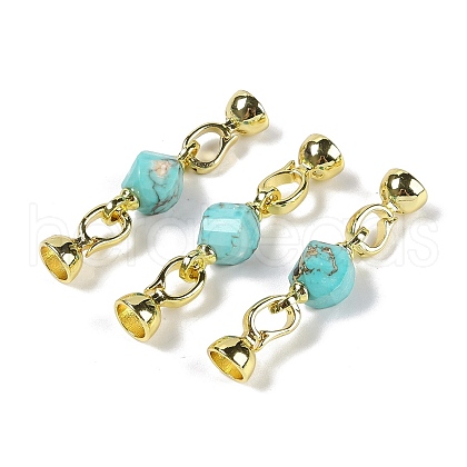 Natural Dyed Howlite with Brass Fold Over Clasps G-G141-02G-08-1