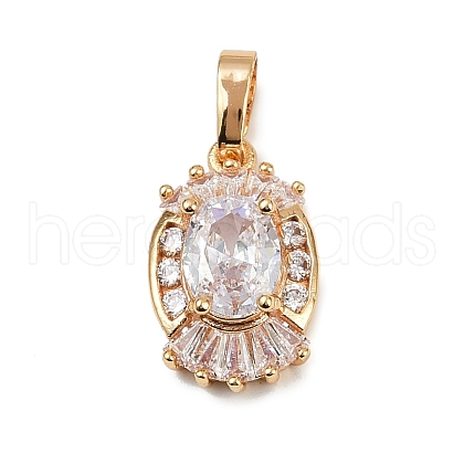 Brass Micro Pave Cubic Zirconia Pendants KK-E795-07KCG-1