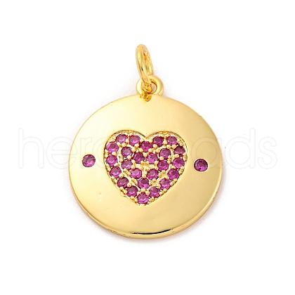 Brass Micro Pave Cubic Zirconia Pendants KK-U033-11G-01-1