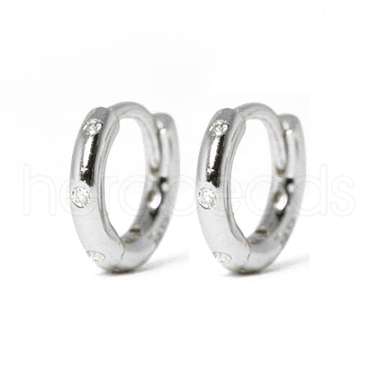 925 Sterling Silver Cubic Zirconia Hoop Earrings ZD9822-2-1