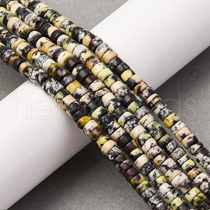 Natural Yellow Turquoise(Jasper) Beads Strands G-L624-I01-2x4mm-1
