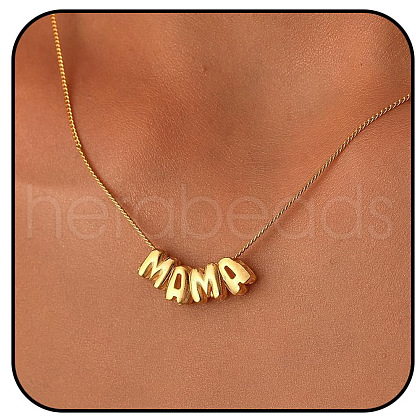 Brass Word MAMA Pendant Necklaces for Mother's Day FS-WGD8FB9-02-1