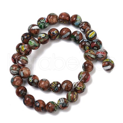 Handmade Millefiori Lampwork Beads Strands LAMP-G166-12C-1