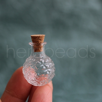 Round Empty Lanugo Storage Glass Wishing Bottle PW-WGB581F-01-1