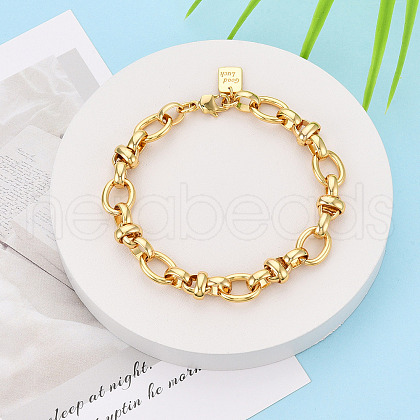 Brass Chain Bracelets BJEW-N032-06G-1